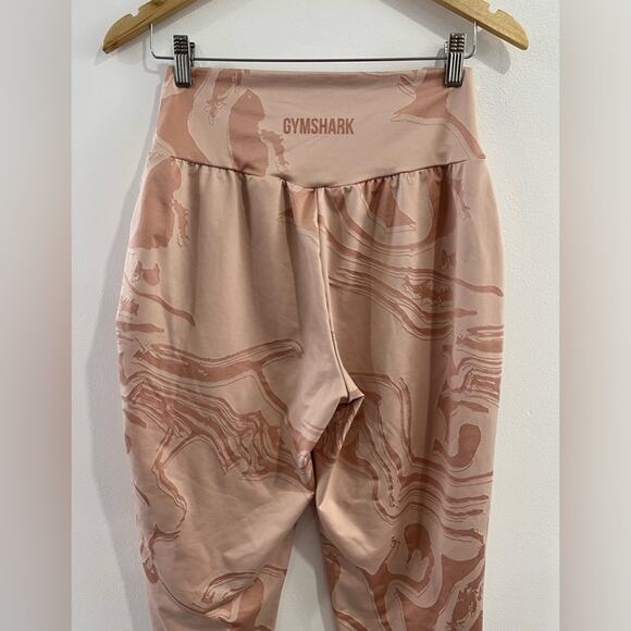 Gymshark GS Power Bottoms Light Pink Marble Print Gym Pants Women’s Size Size M - Picture 5 of 7